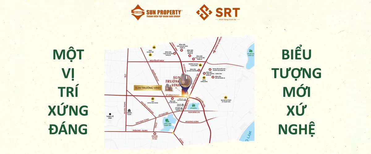 Chỉ từ 3,5 tỉ - Căn 2BR diện tích 72.7m2 tại Sun Trường Vinh - Căn hộ giá cực tốt, vị trí không thể thay thế