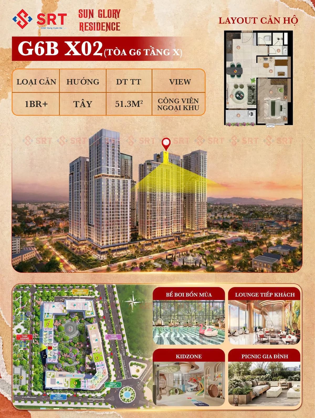 1PN+ ≈ 52M² - 58M2/ 3 TỈ – DIỆN TÍCH VỪA VẶN, CÔNG NĂNG ĐỦ ĐẦY, VỊ TRÍ ĐẮT GIÁ TẠI SUN GLORY RESIDENCE – SUN TRƯỜNG VINH